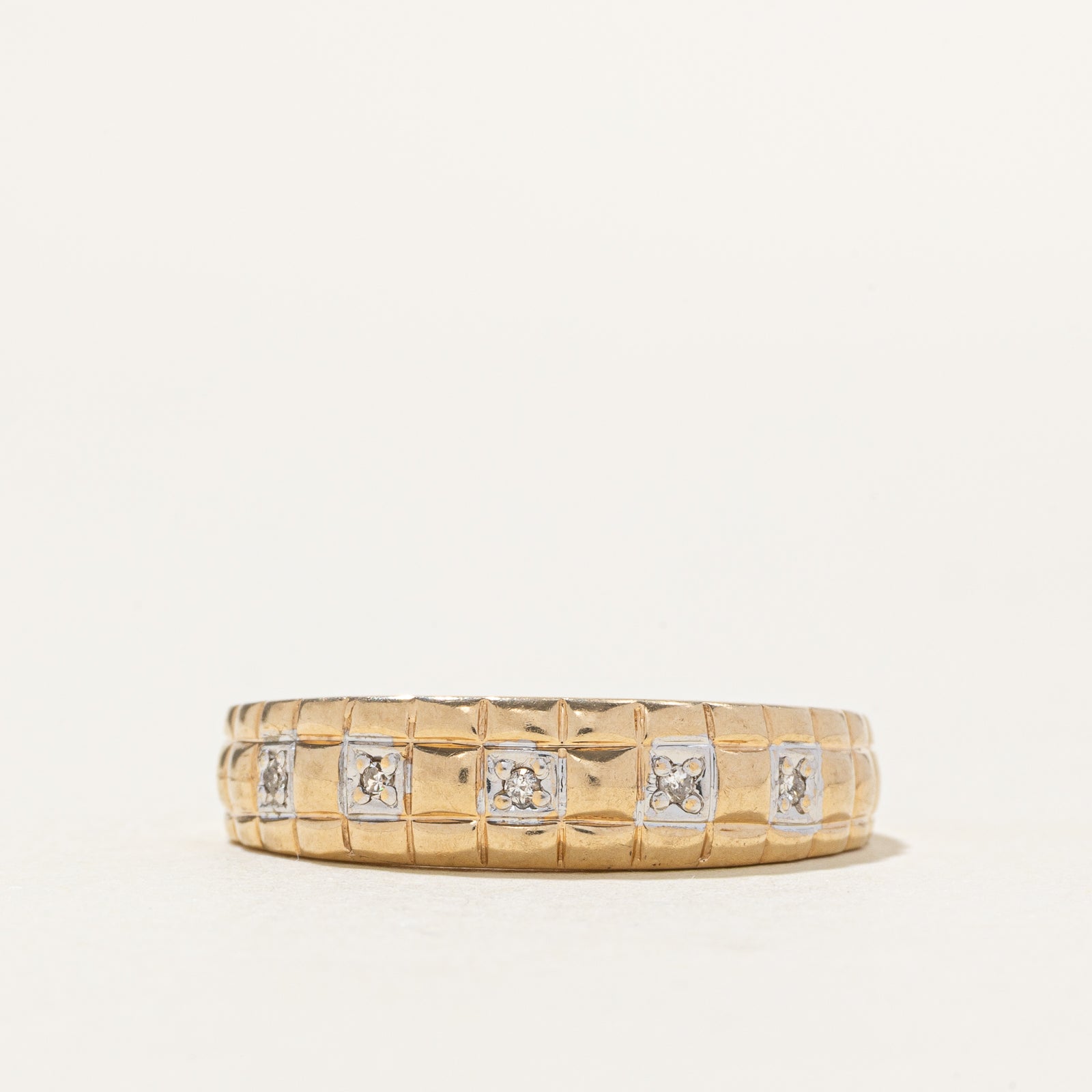 Five-Stone Diamond Geometric Dome Ring | SZ 9