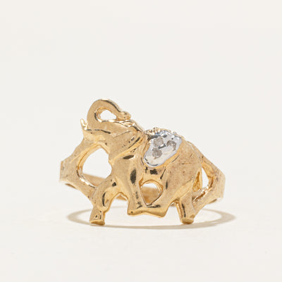 10k Diamond Elephant Ring | SZ 6
