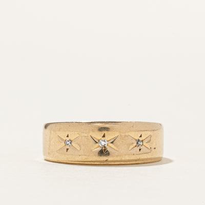 Canadian Three Stone Star Set Diamond Ring | SZ 6