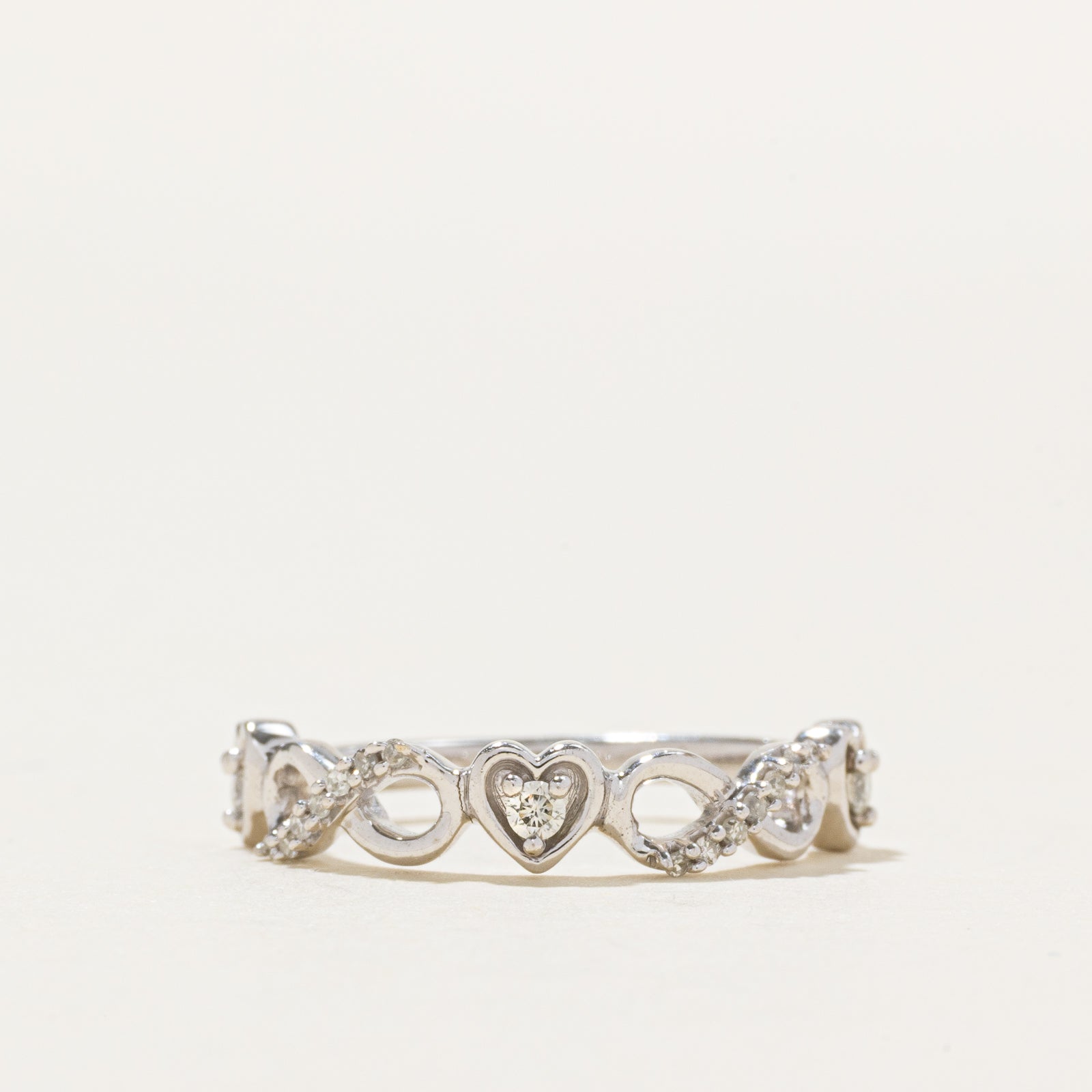10k Diamond Accent Heart & Infinity Ring | SZ 4