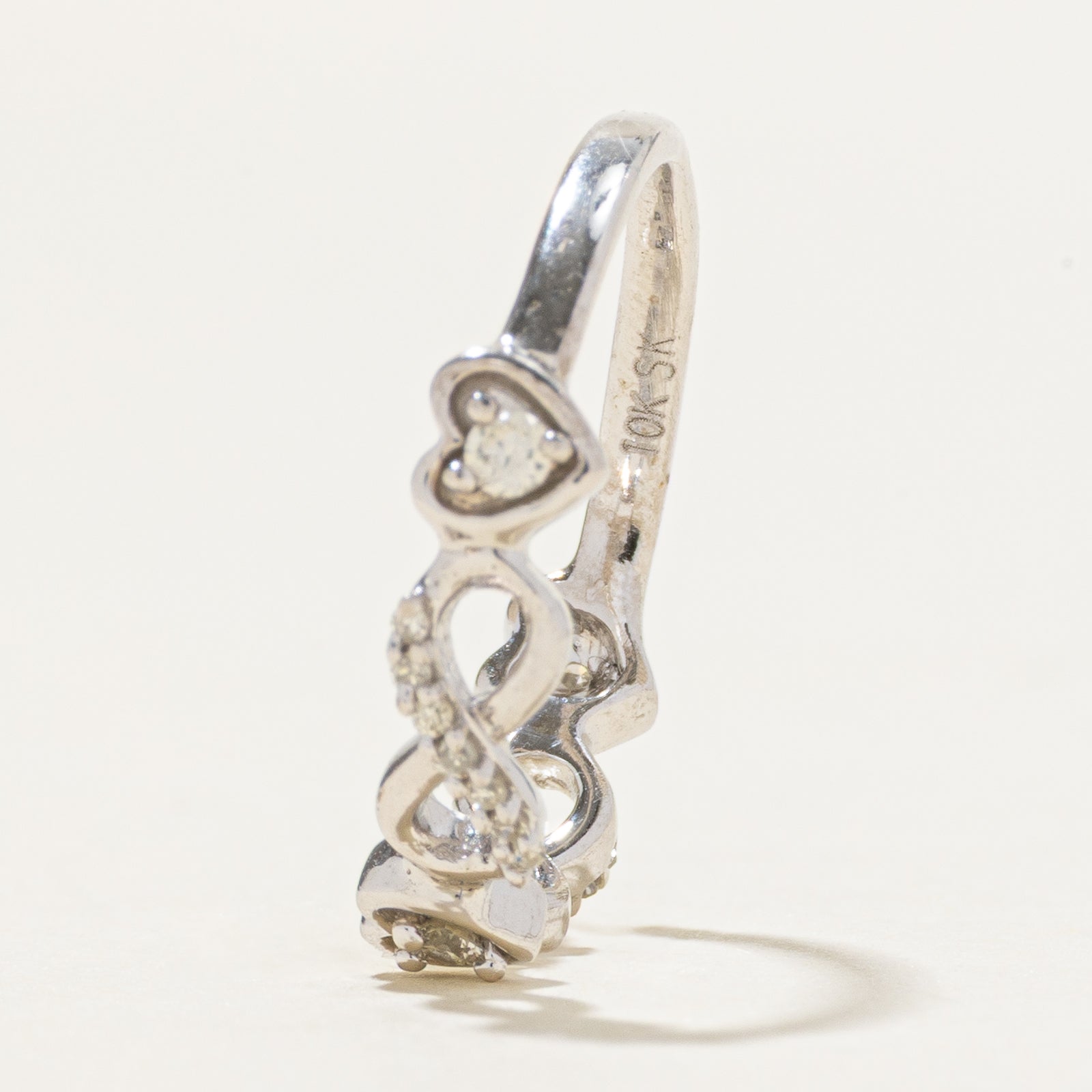 10k Diamond Accent Heart & Infinity Ring | SZ 4