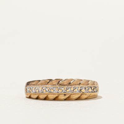 10k Diamond Row Croissant Ring | SZ 5