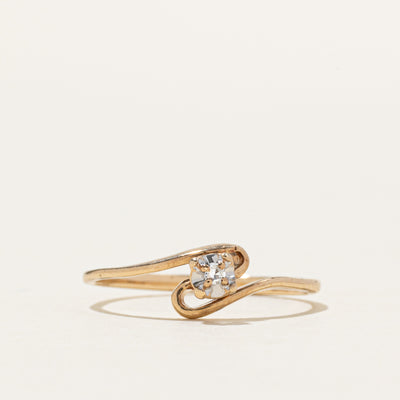 Solitaire Illusion Set Diamond Thin Bypass Ring | SZ 6.5