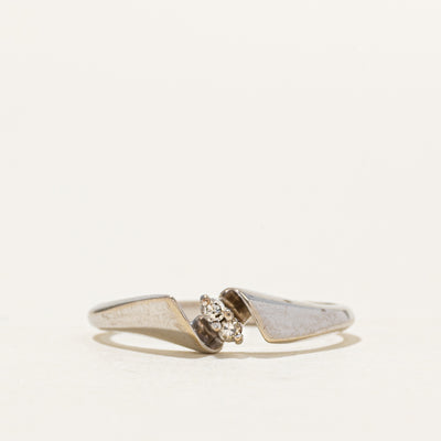 10k Diagonal Two Stone Diamond Twisted Ring | SZ 6