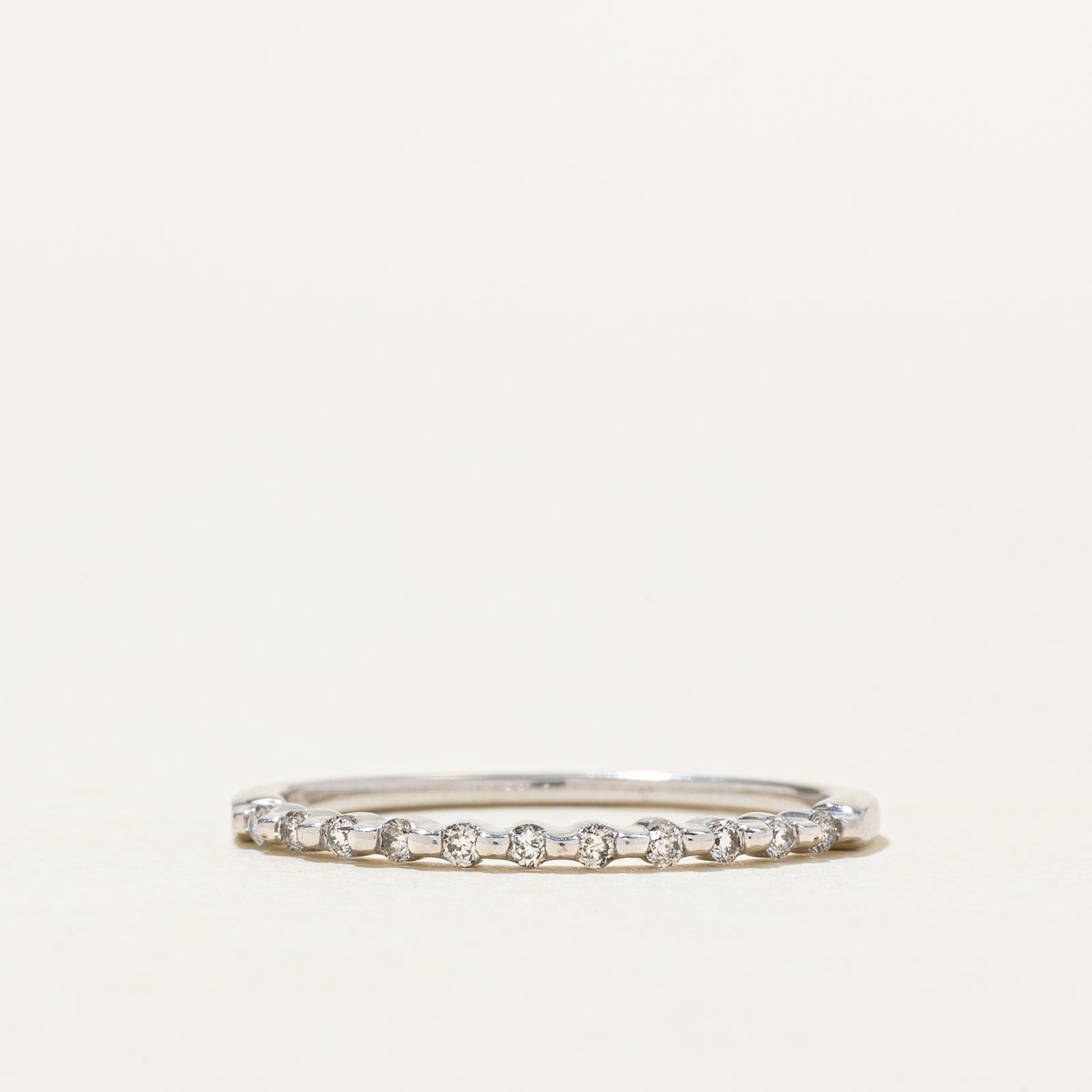Semi Eternity Diamond Thin Scalloped Band | 1.1mm | SZ 7