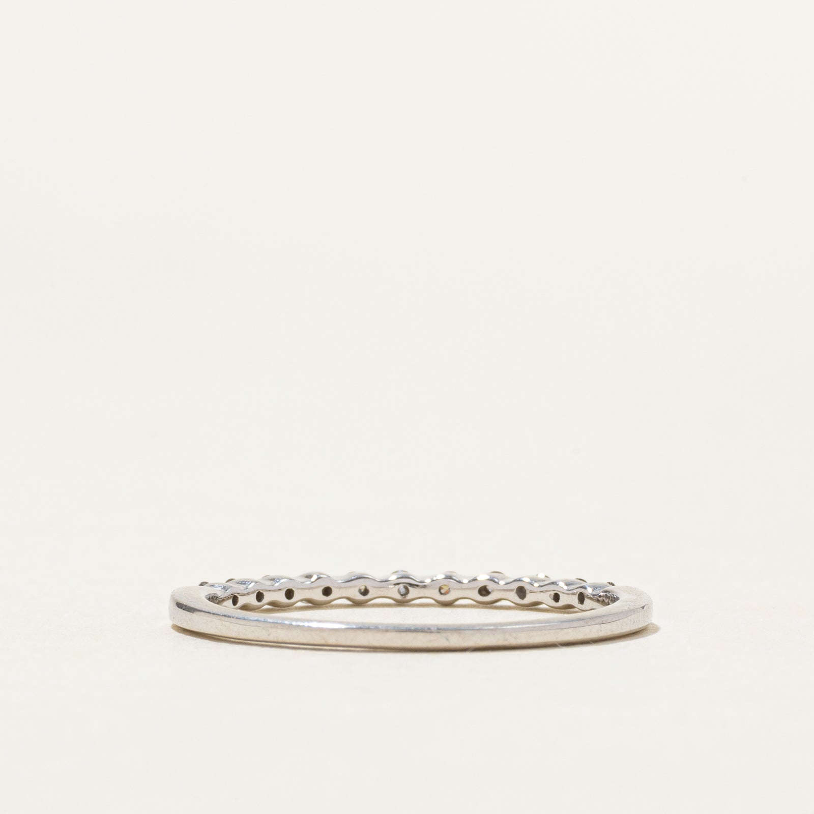 Semi Eternity Diamond Thin Scalloped Band | 1.1mm | SZ 7
