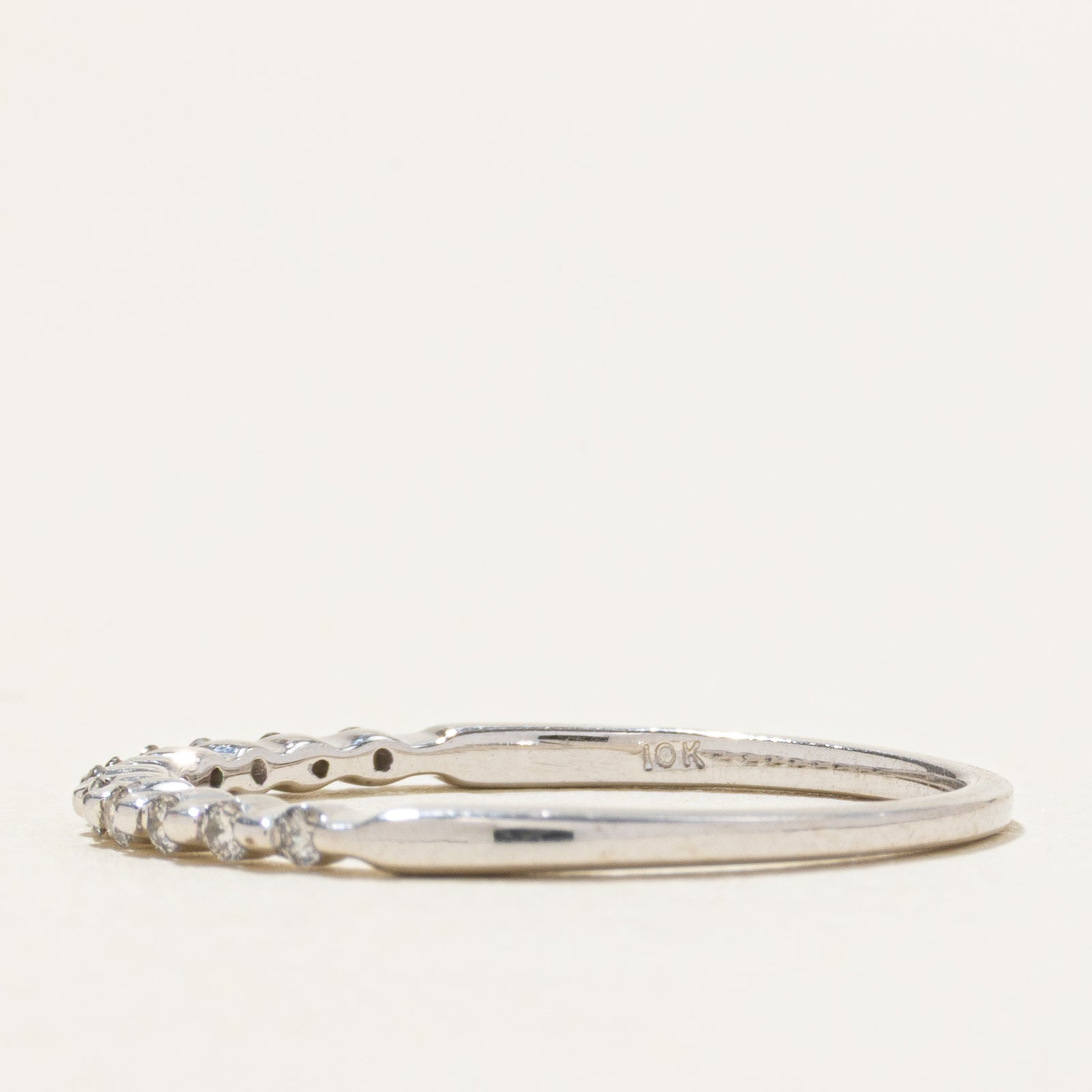 Semi Eternity Diamond Thin Scalloped Band | 1.1mm | SZ 7
