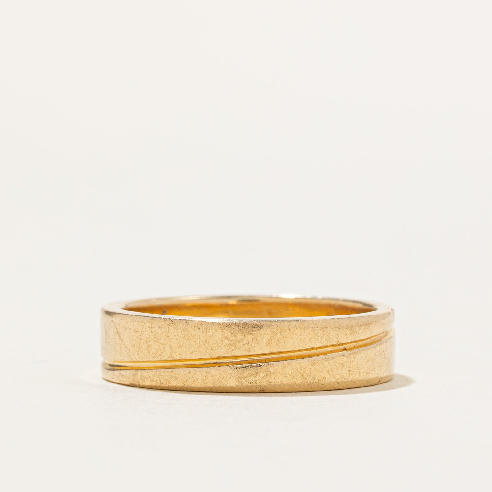 18k Diamond Grooved Band | 5.25mm | SZ 8.75