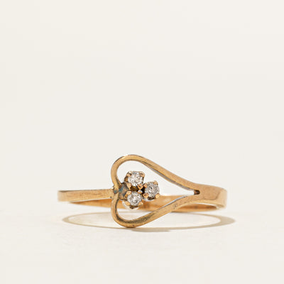 15k Diamond Cluster Heart Buckle Ring | SZ 5.5