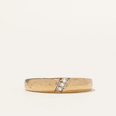 10k Diagonal Diamond Plain Ring | SZ 7.75