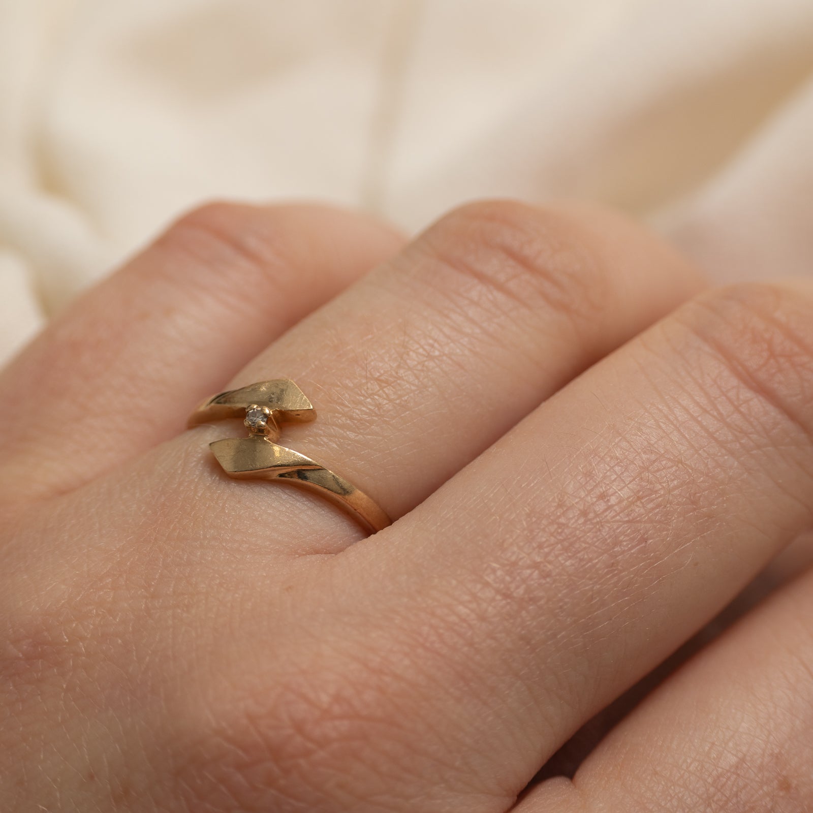 10k Diamond Bypass Ring | SZ 5