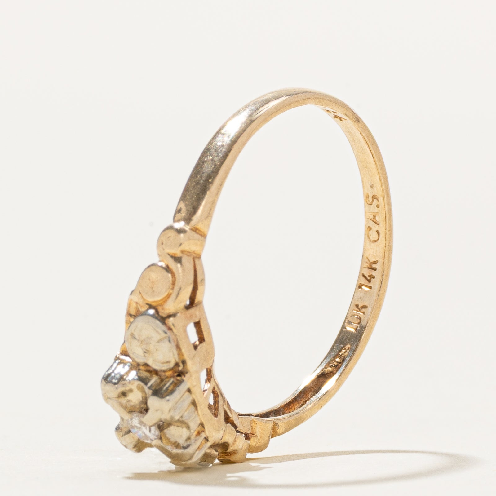 Two Tone Illusion Set Diamond Ring | SZ 6