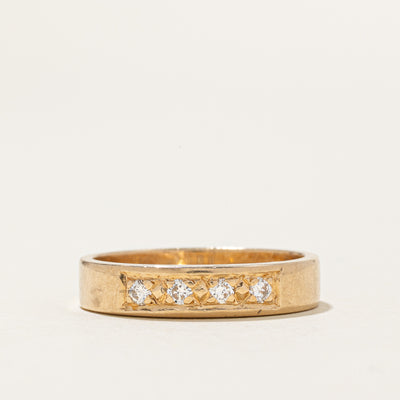 14k Four Stone Diamond Band | 4.25mm | SZ 6.5