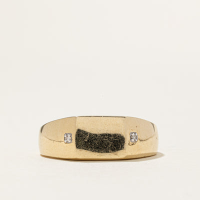 Diamond Accent Plain Signet Ring | SZ 11