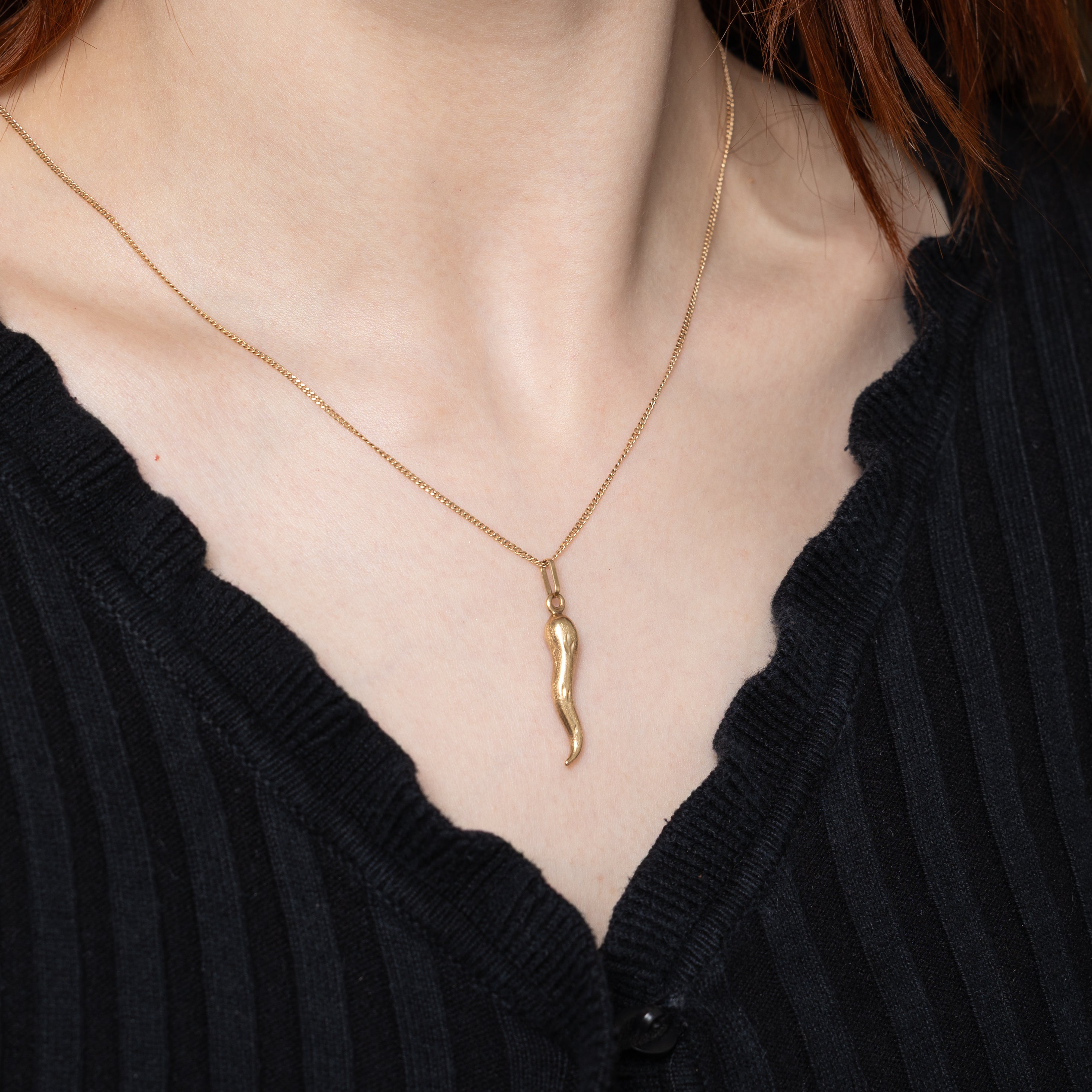 10k Yellow Gold Cornicello Pendant