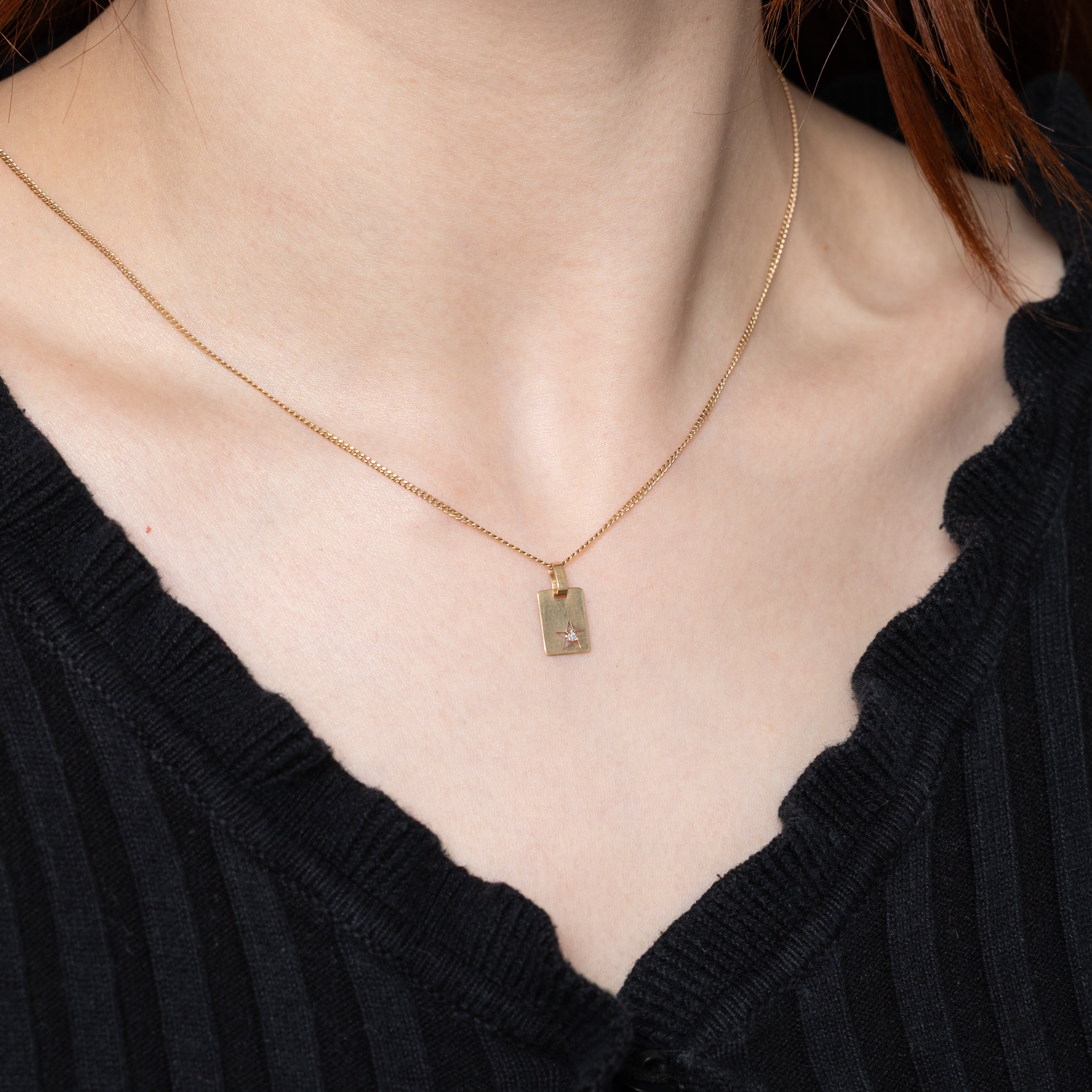 10k Yellow Gold Star Tag Charm