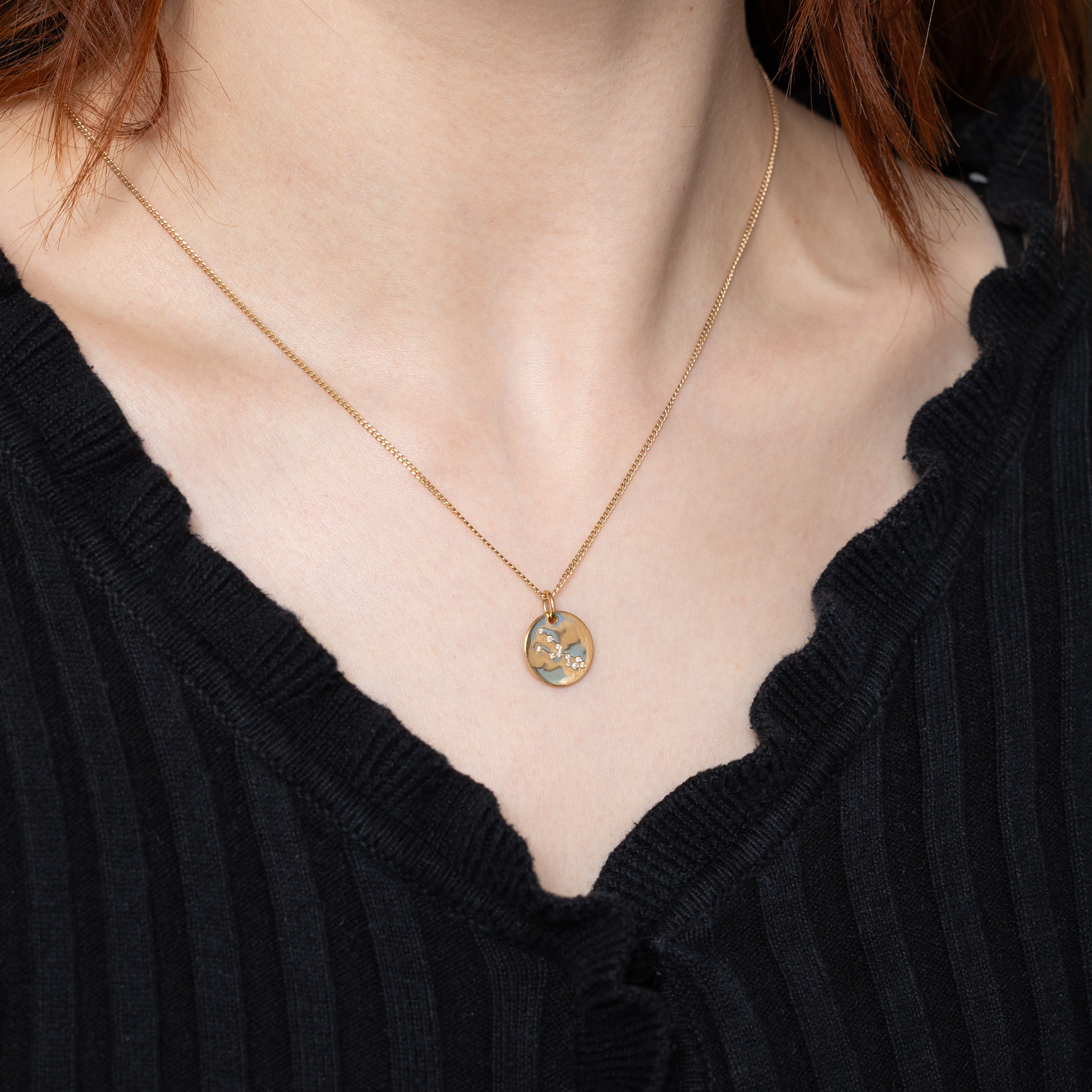 14k Diamond Zodiac Constellation Charm