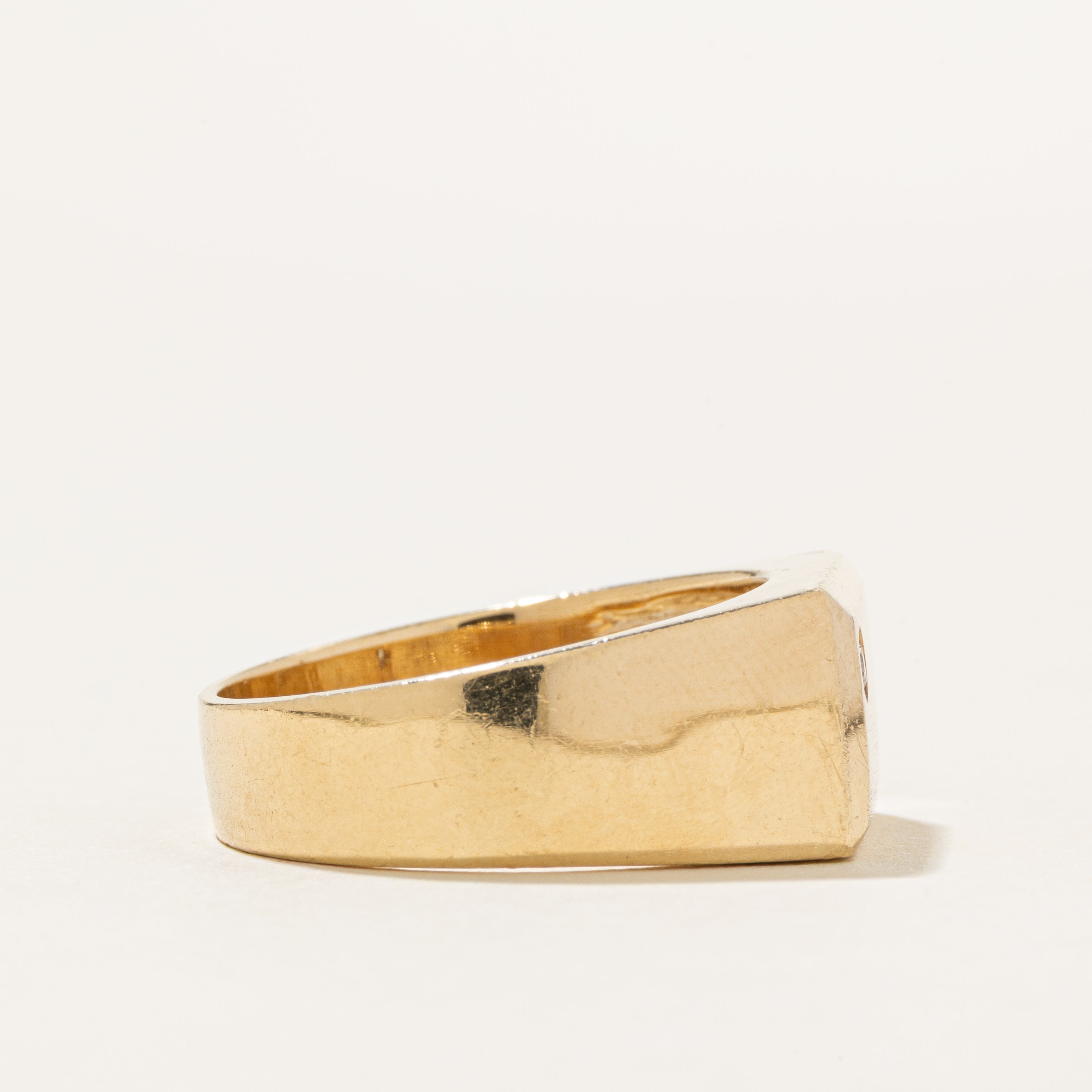 Single Diamond Signet Ring | SZ 10.5