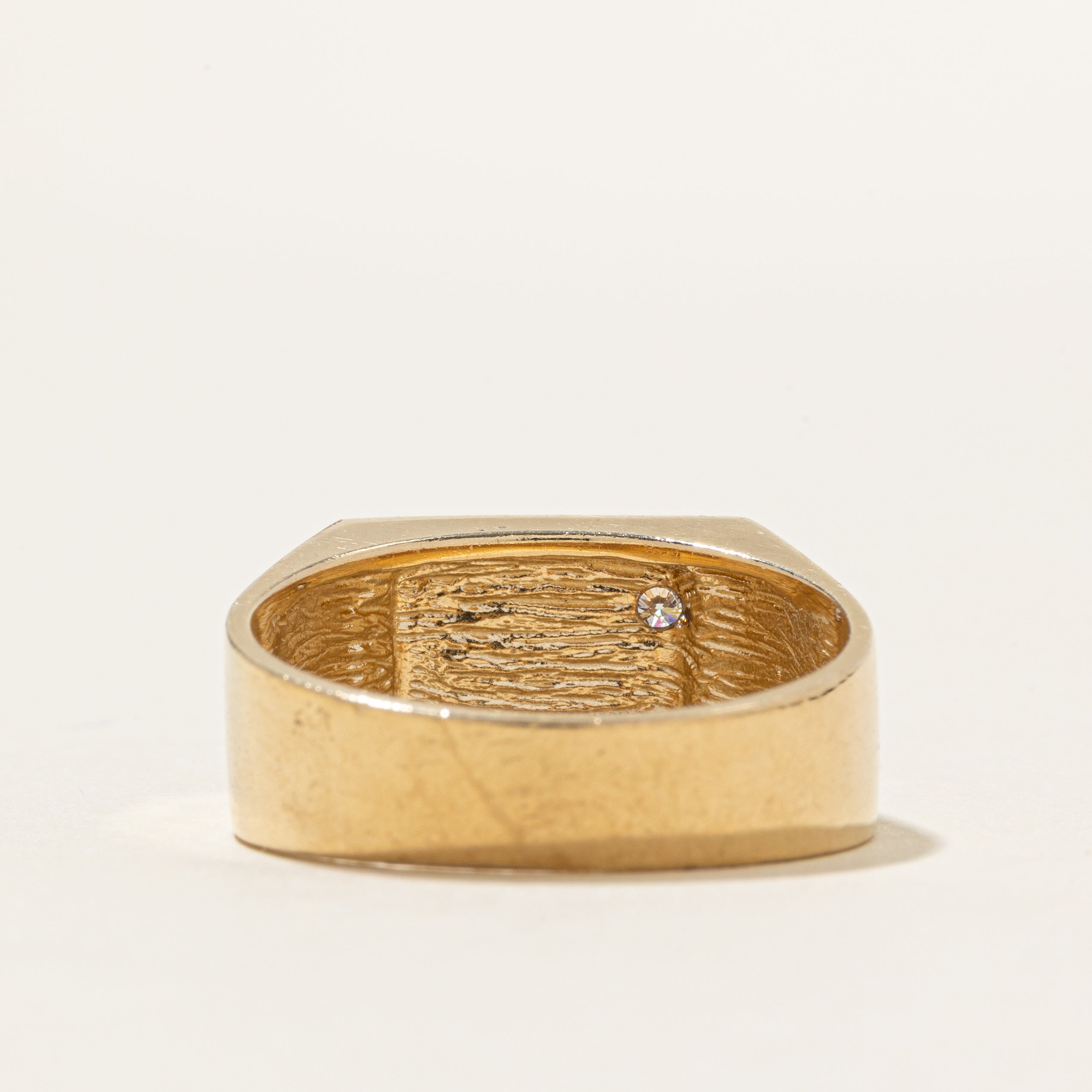 Single Diamond Signet Ring | SZ 10.5