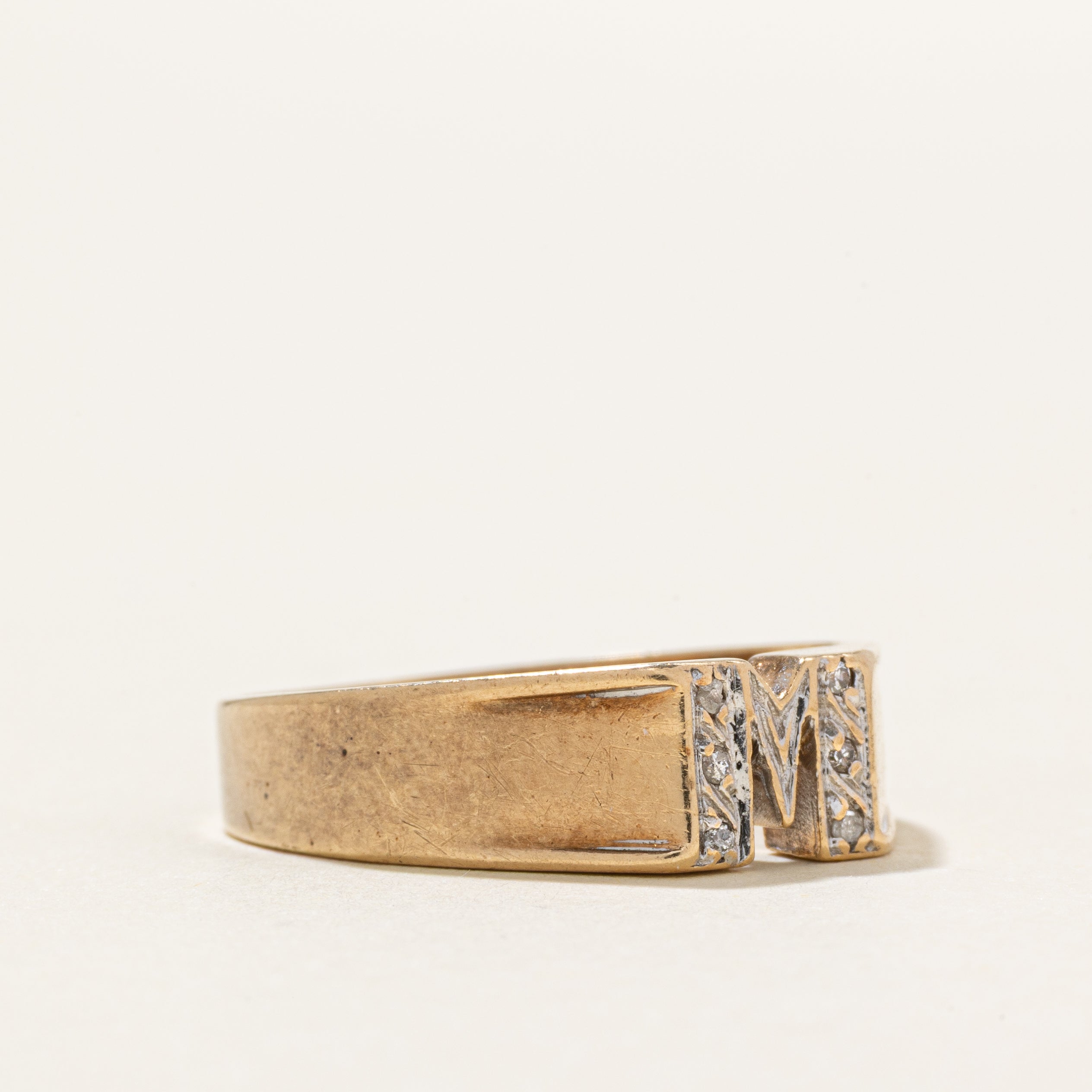 Diamond Accent "M" Initial Ring | SZ 5.75