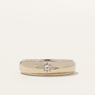 Star Set Diamond Grooved Ring | SZ 7.5