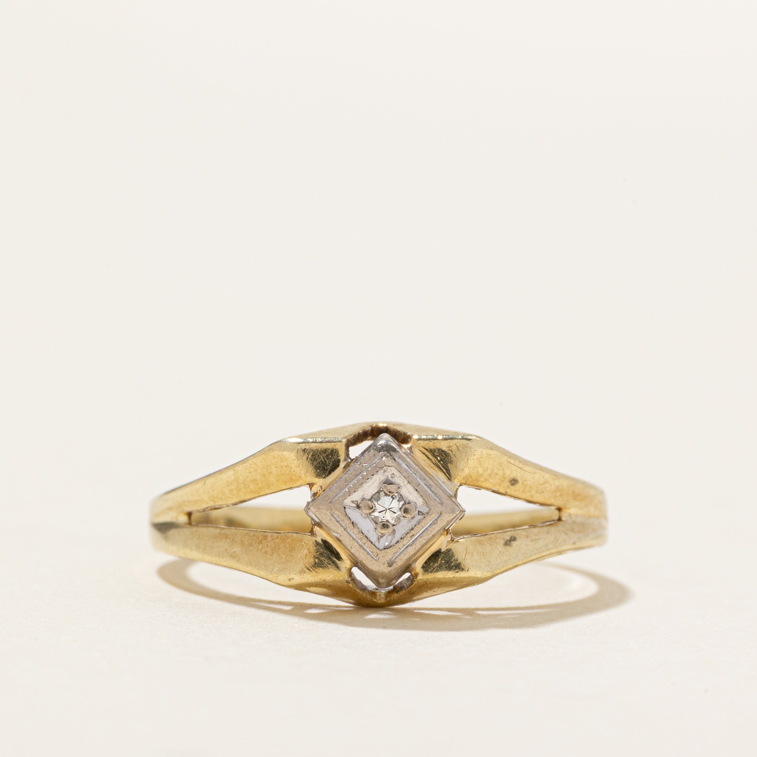 14k Diamond Geometric Ring | SZ 7