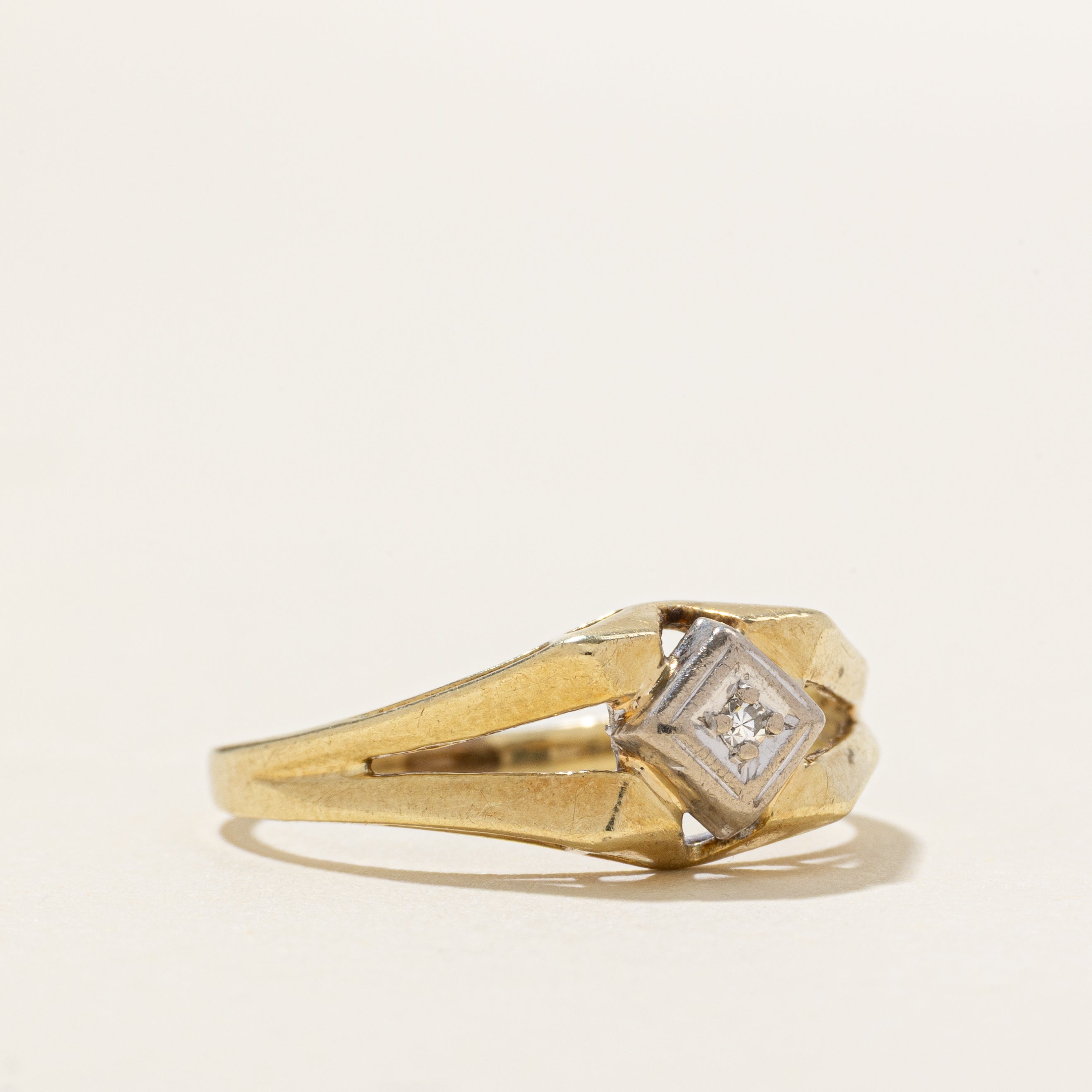 14k Diamond Geometric Ring | SZ 7