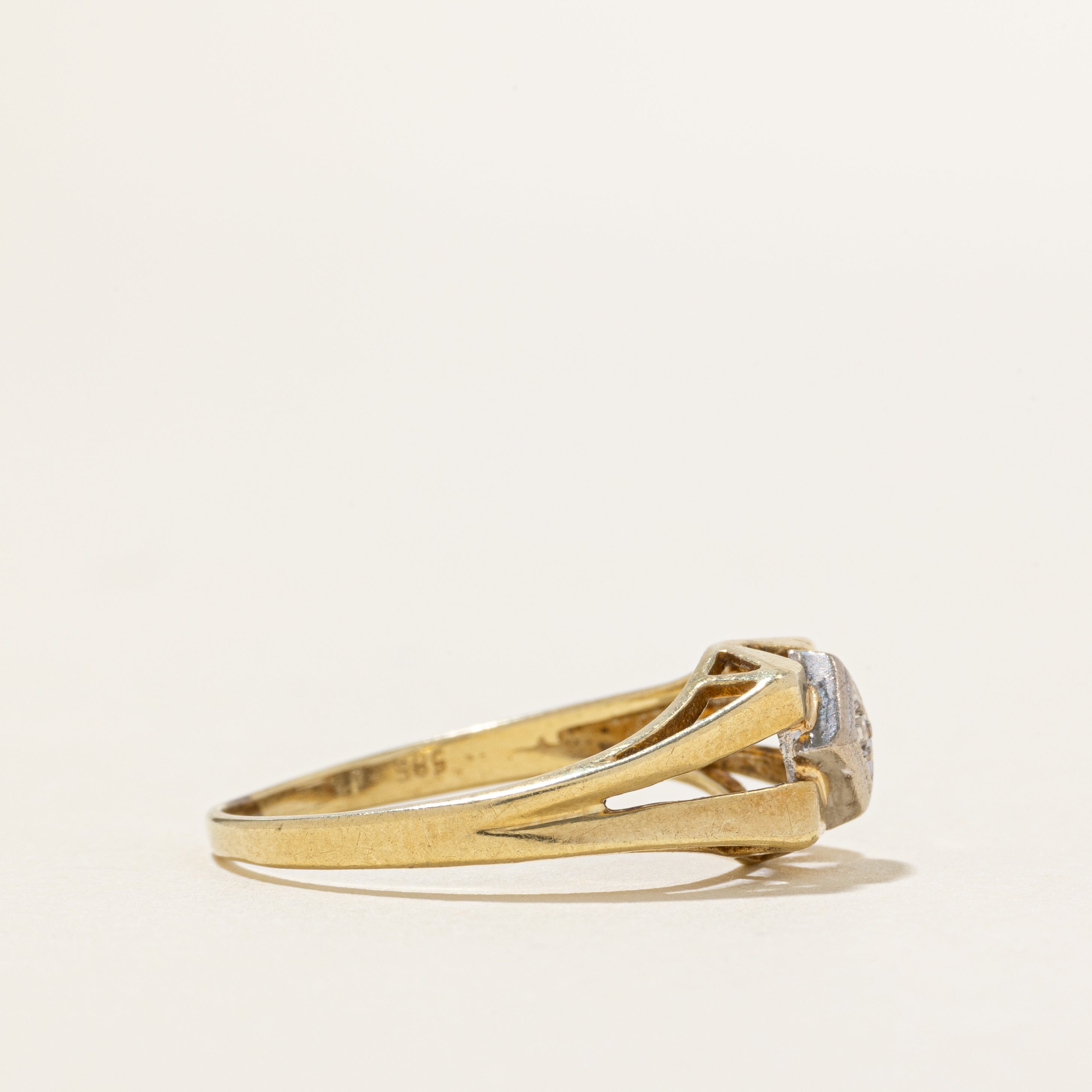 14k Diamond Geometric Ring | SZ 7