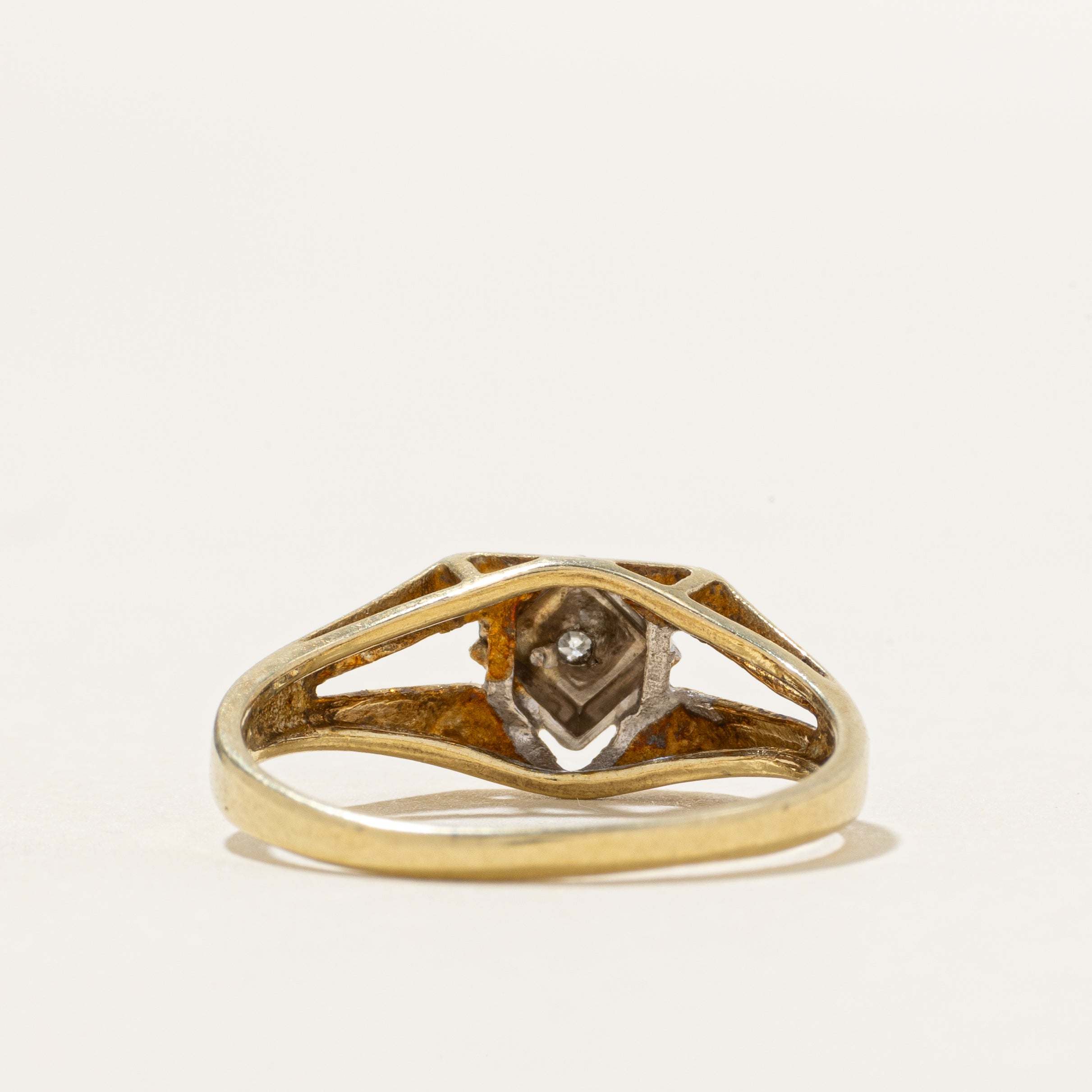 14k Diamond Geometric Ring | SZ 7