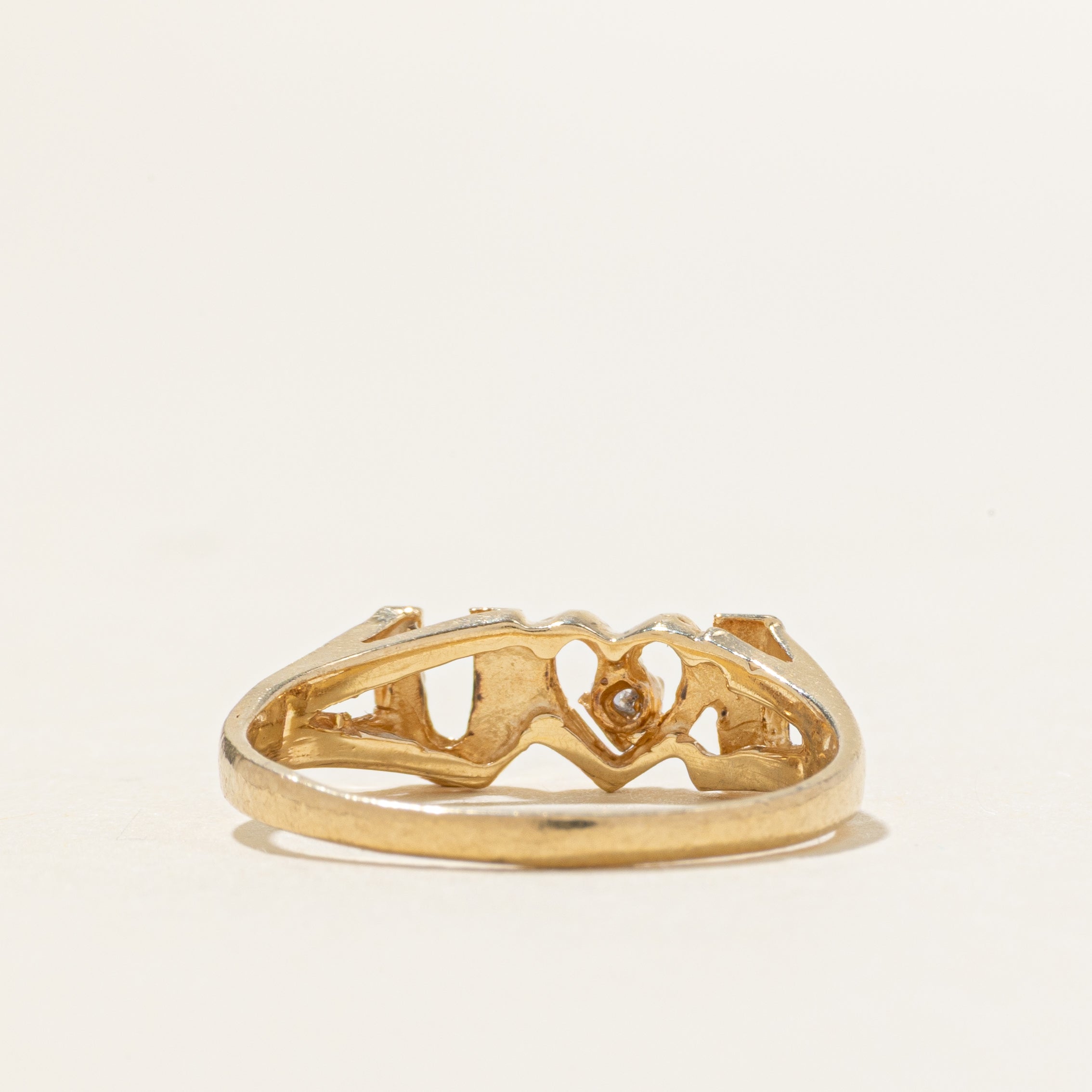 Bague ajourée « Je t'aime » en diamant 10 carats | Taille 6