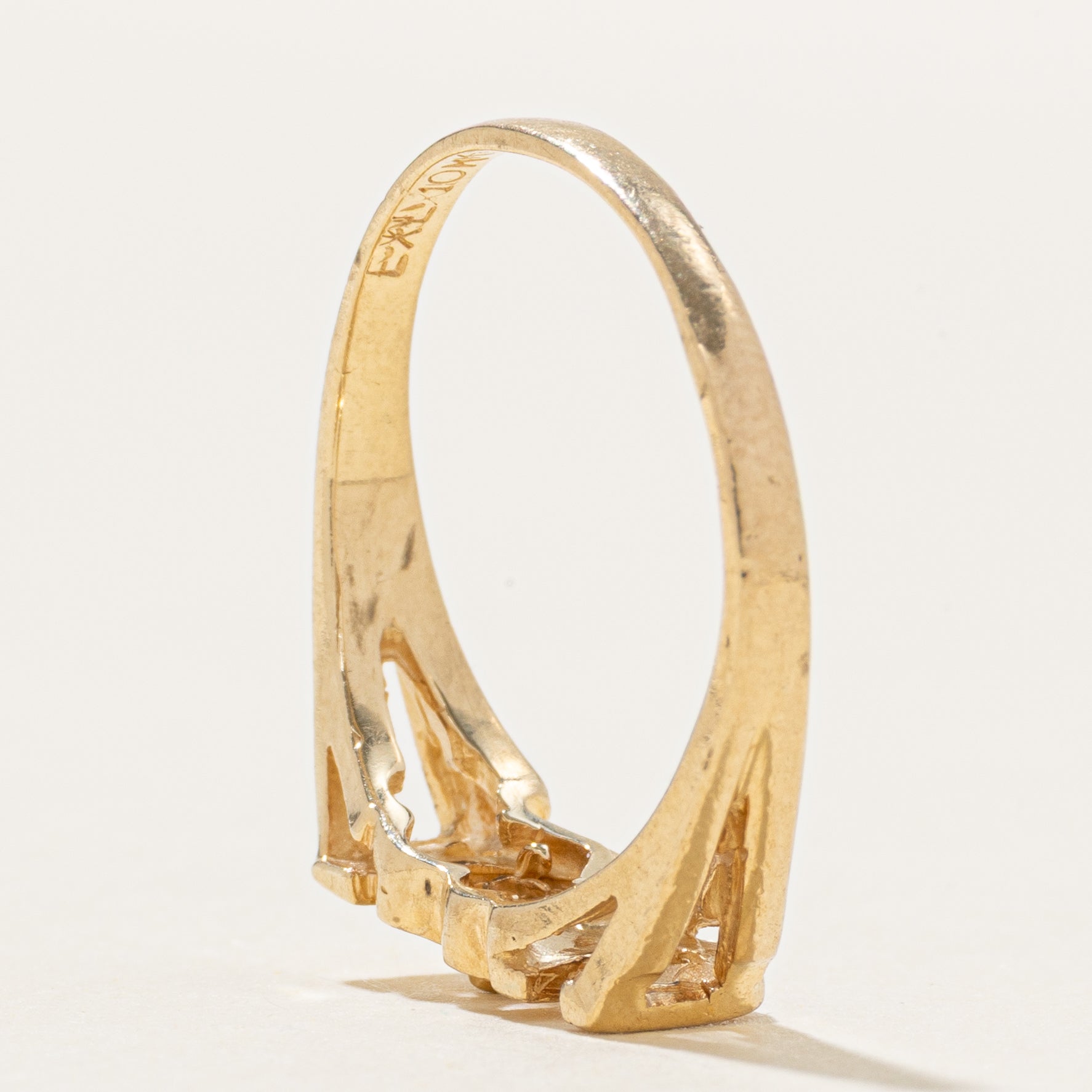 Bague ajourée « Je t'aime » en diamant 10 carats | Taille 6