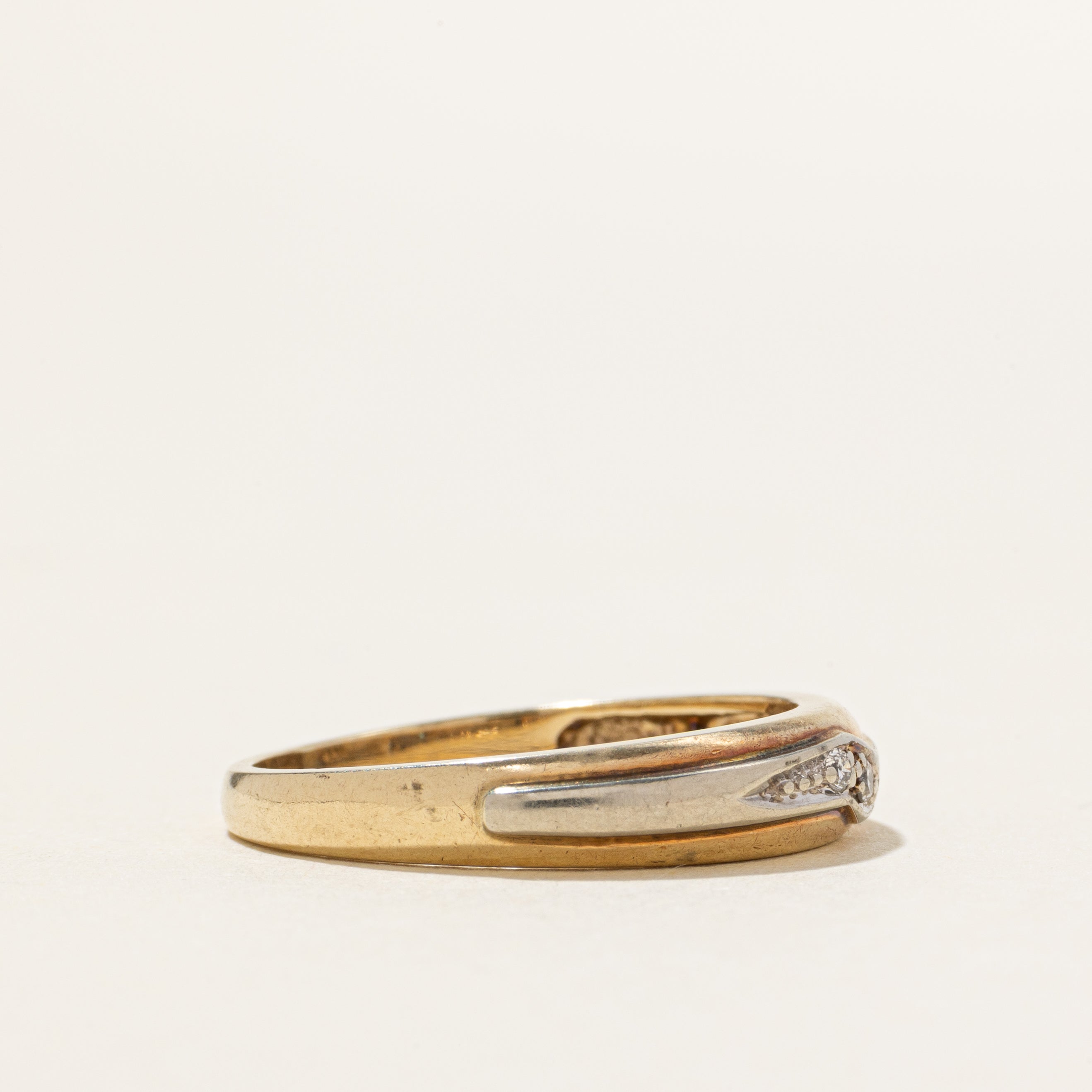 10k Two Tone Diamond Accent Ring | SZ 7.5