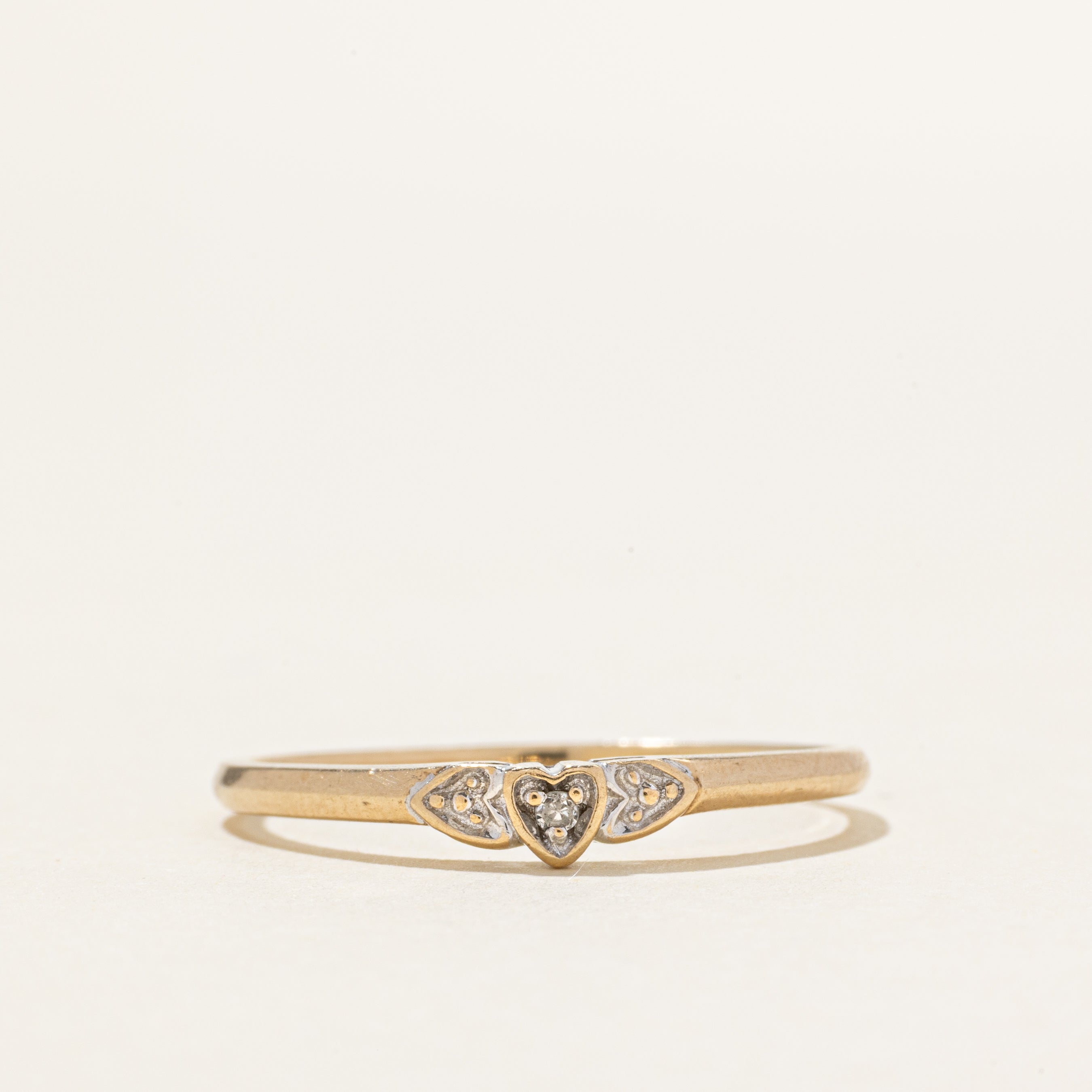 10k Solitaire Diamond Heart Ring | SZ 10