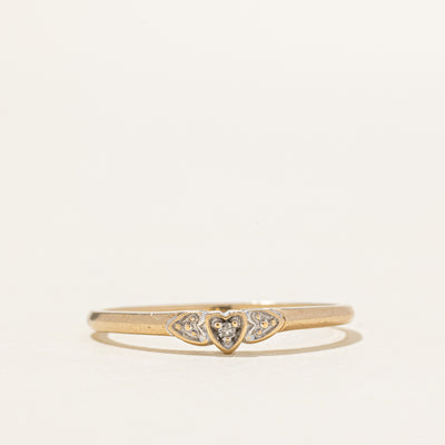 10k Solitaire Diamond Heart Ring | SZ 10