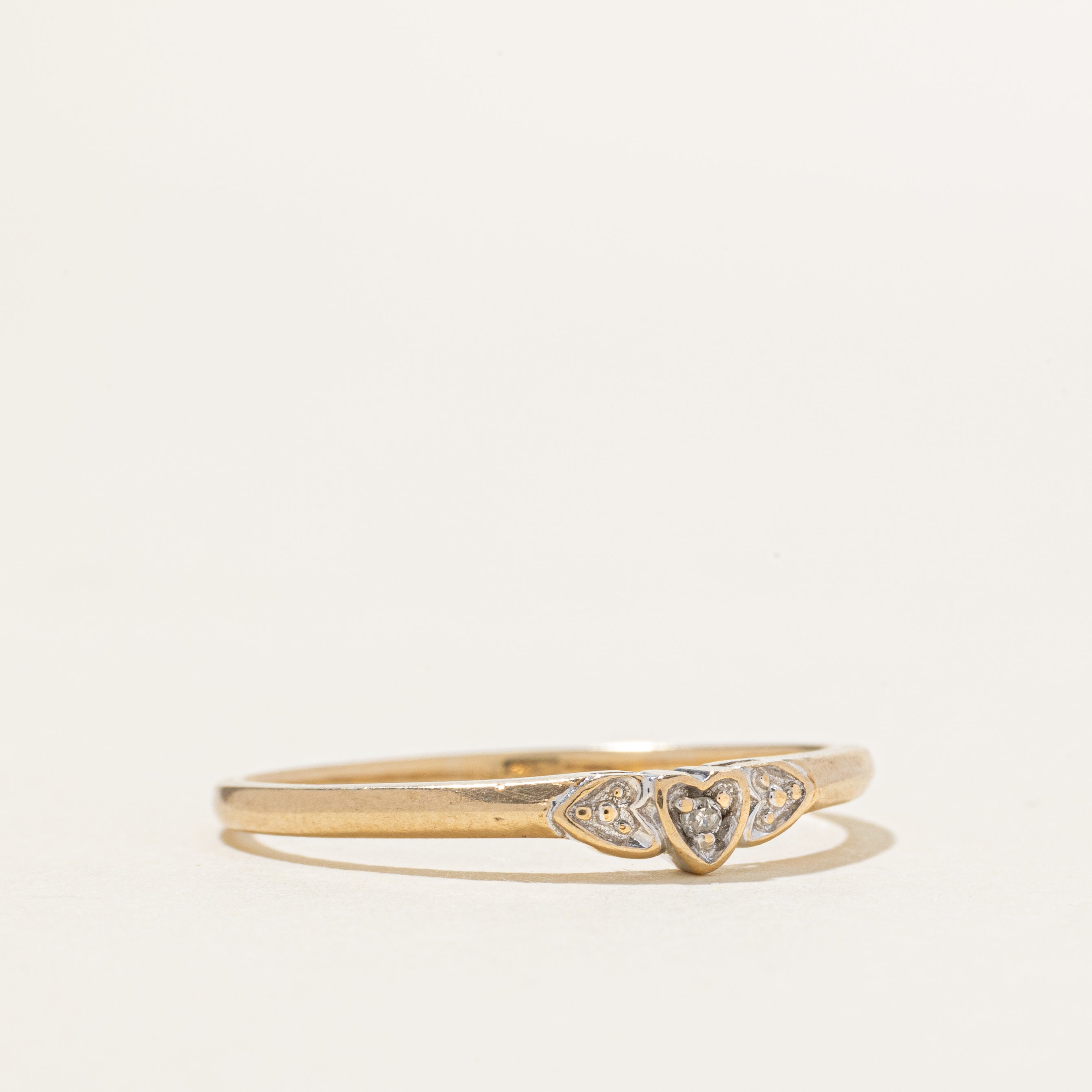 10k Solitaire Diamond Heart Ring | SZ 10