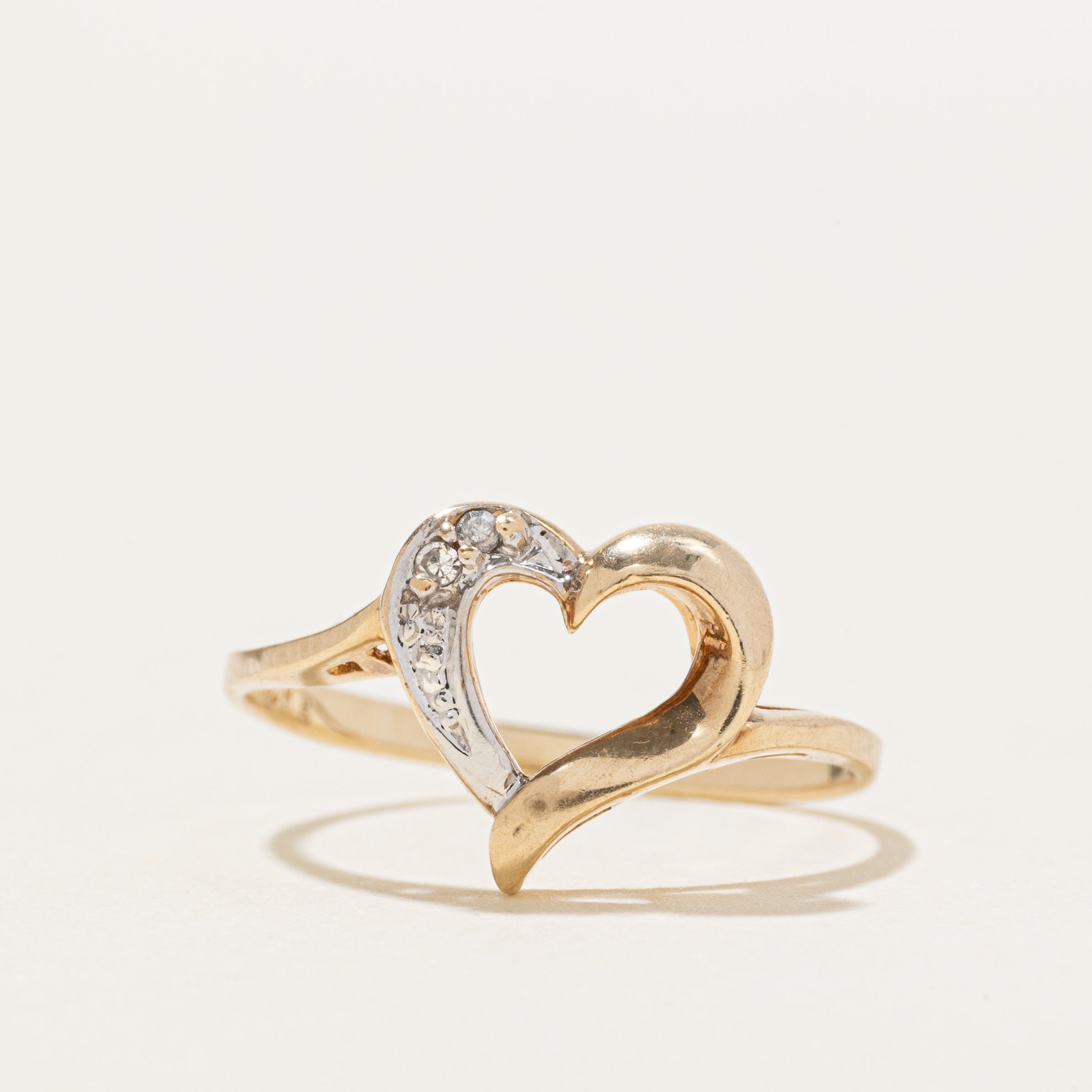 10k Diamond Two Tone Heart Ring | SZ 5.75