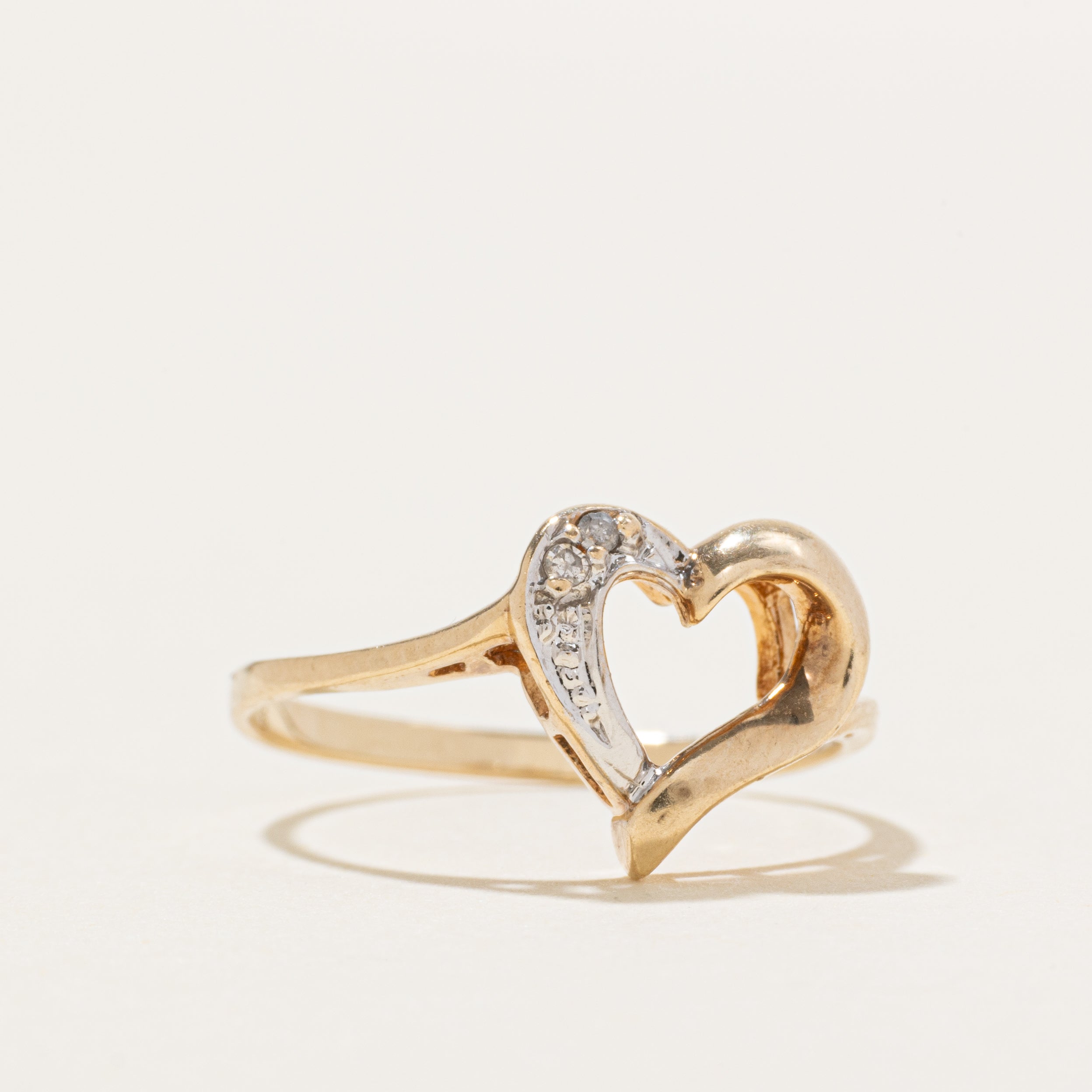 10k Diamond Two Tone Heart Ring | SZ 5.75