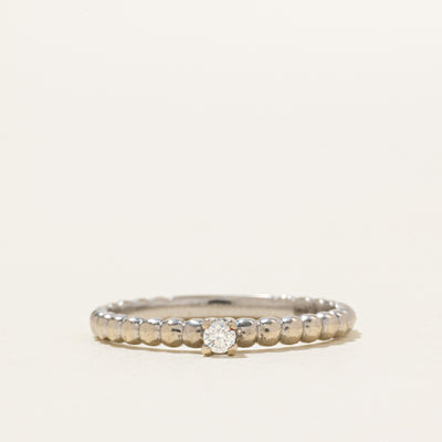 Ukrainian 14k Solitaire Diamond Scalloped Band | SZ 7.5