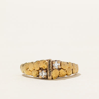 Two Stone Diamond Nuggety Tapered Ring | SZ 4.75