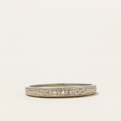 Three Stone Diamond Engraved Band | SZ 4.25
