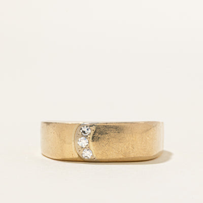 Three Stone Diamond Soft Square Band | SZ 11.5
