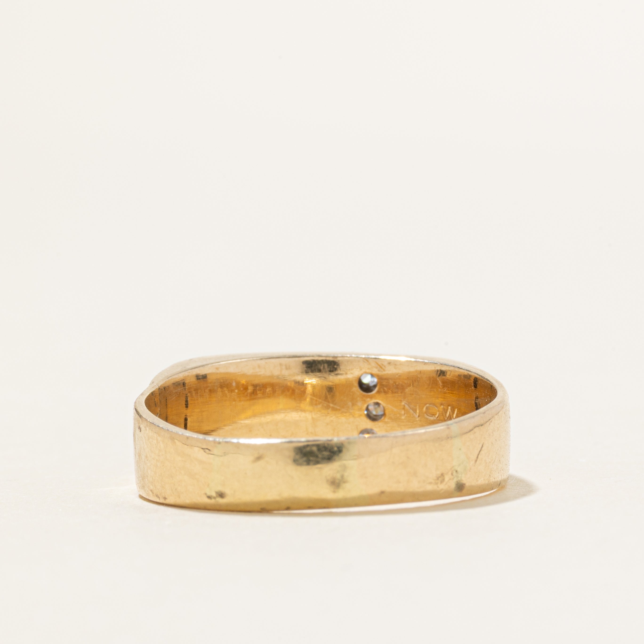 Three Stone Diamond Soft Square Band | SZ 11.5