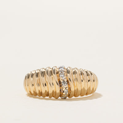Diamond Croissant Dome Ring | SZ 7