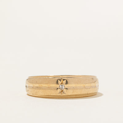 Star Set Diamond Grooved Ring | SZ 10.5