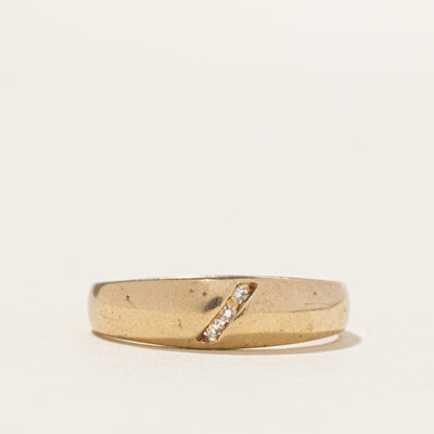 Diagonal Channel Set Diamond Dome Ring | SZ 7.5