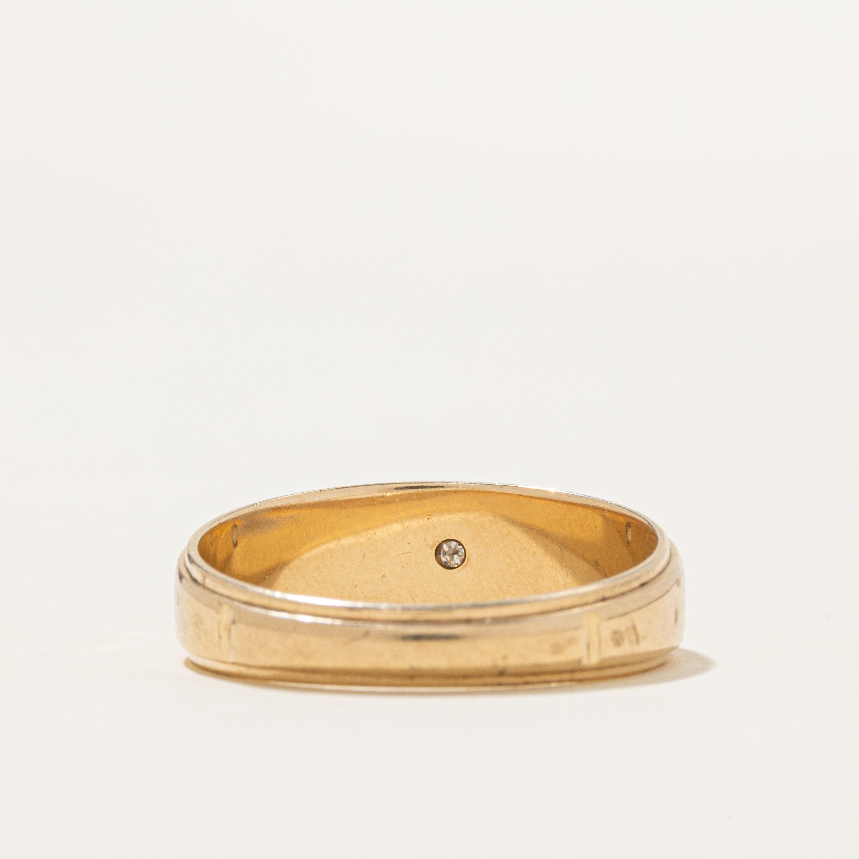 Star Set Diamond Grooved Ring | SZ 10.5