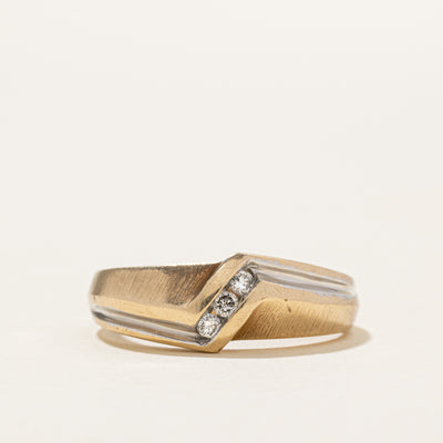 Channel Set Diagonal Diamond Grooved Ring | SZ 8.75