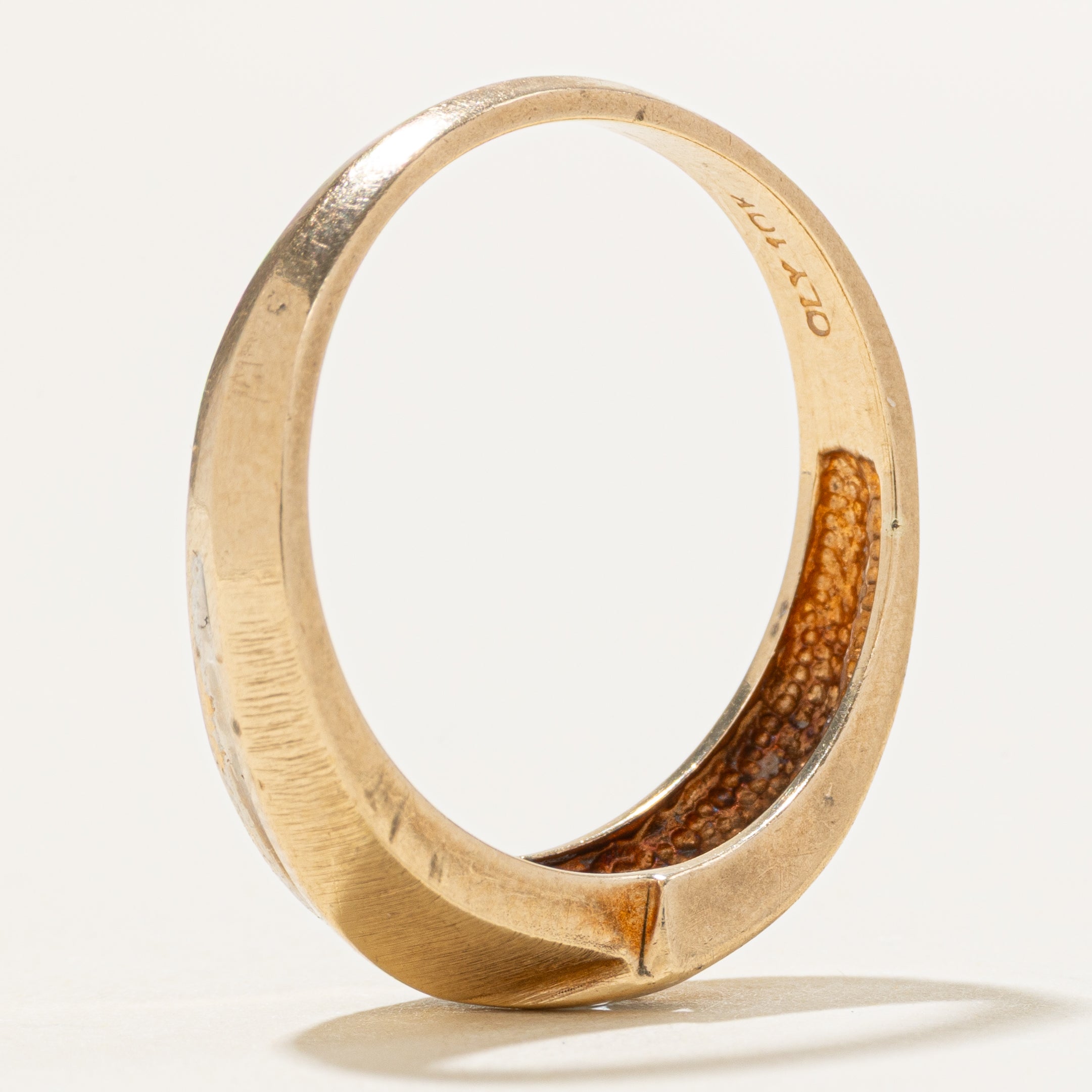 Channel Set Diagonal Diamond Grooved Ring | SZ 8.75