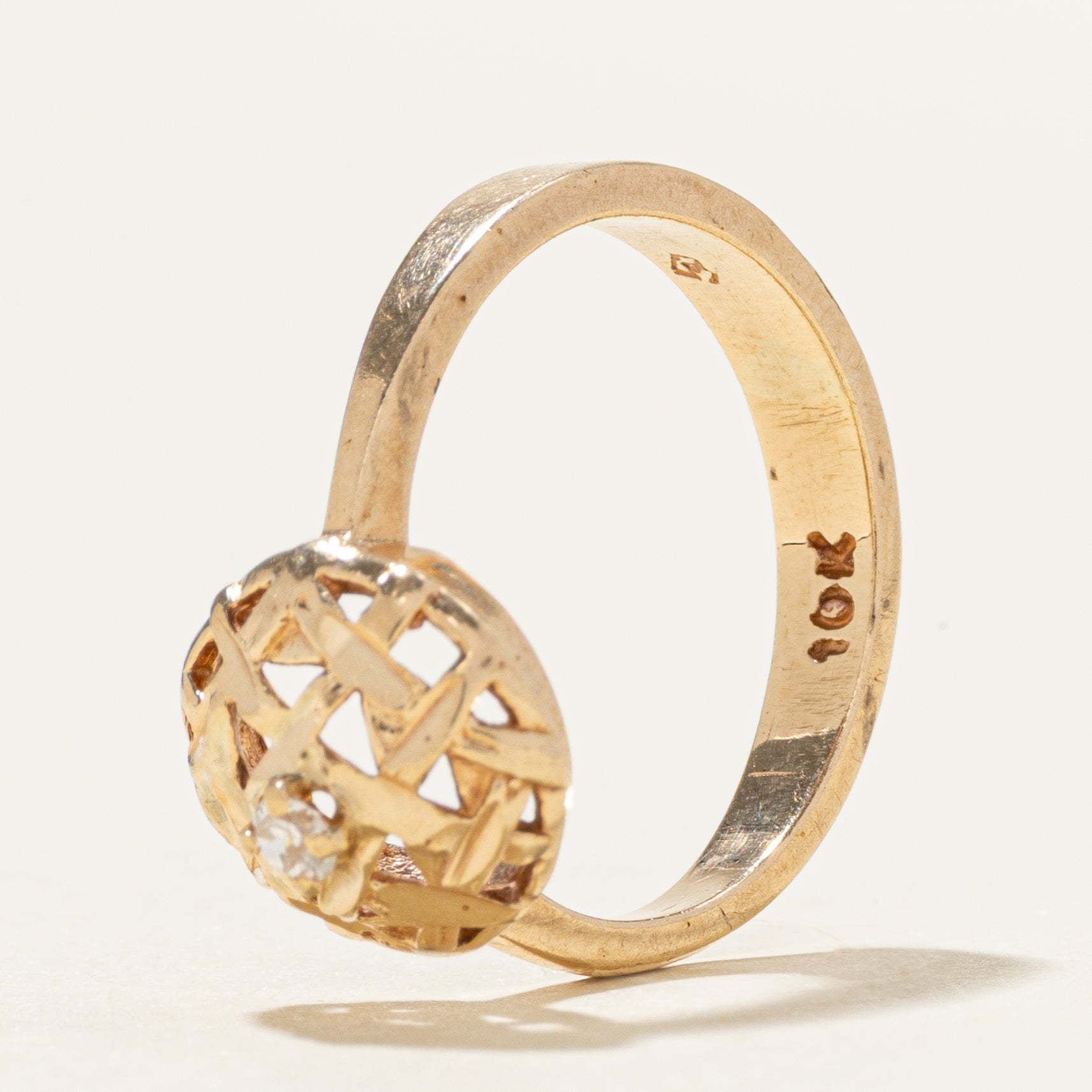 Diamond Reverse Tapered Woven Ring | SZ 5