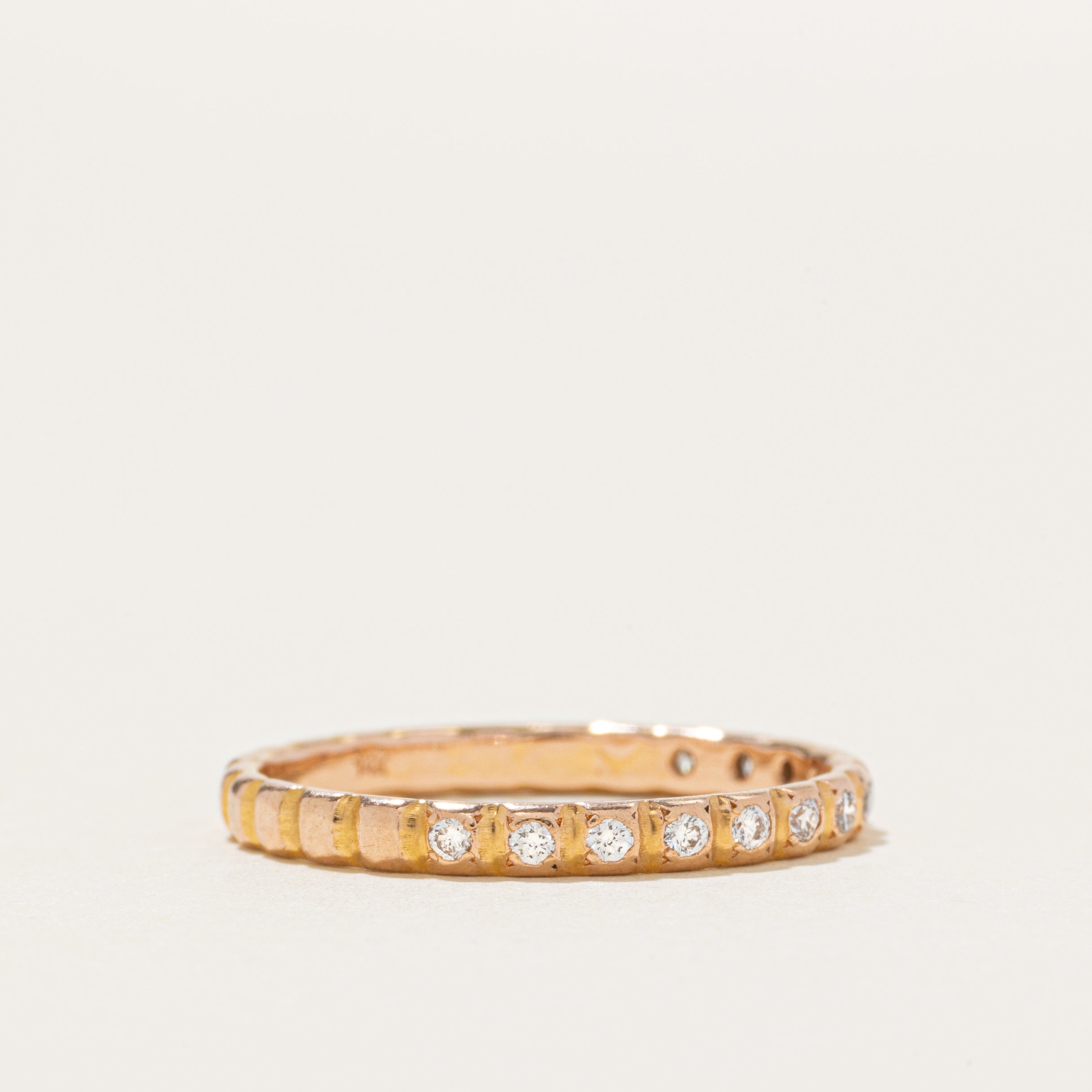 Semi Eternity Diamond Scalloped Band | SZ 6